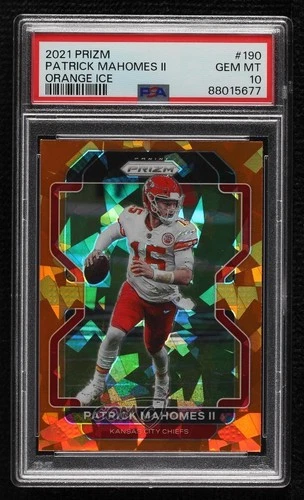 2021 Panini Prizm Orange Ice Prizm Patrick Mahomes II #190 PSA 10 GEM MT