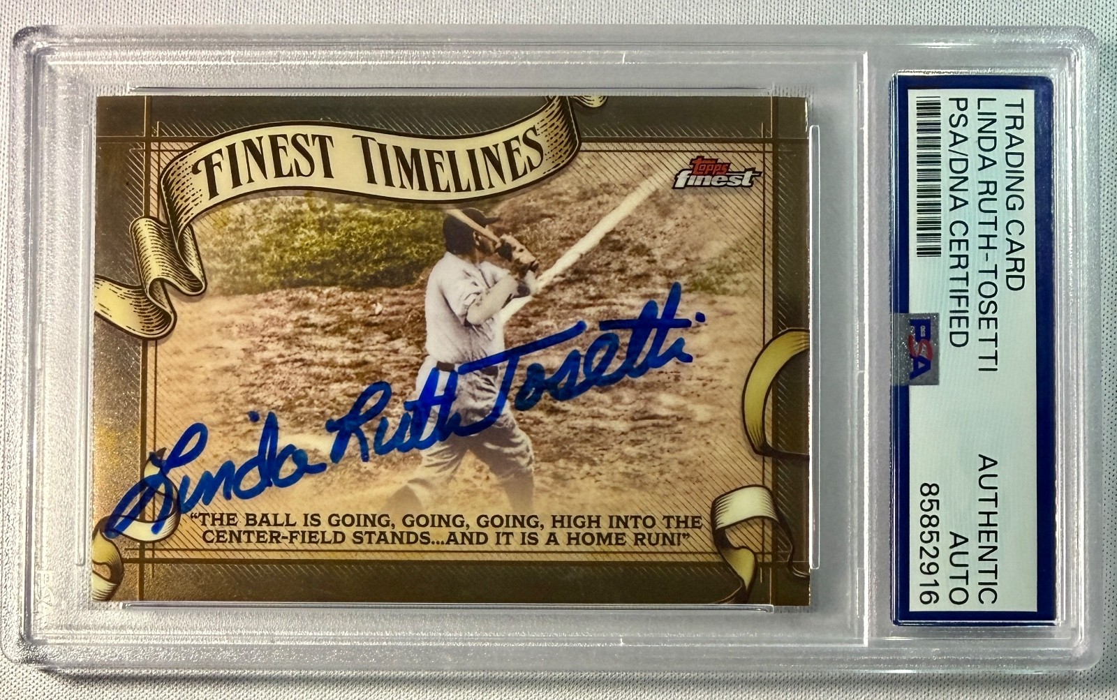 2025 Topps Finest Babe Ruth Linda Ruth Tosetti Signed Auto Card #FT20 PSA DNA