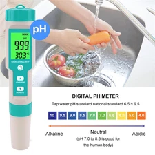 Pool Salt Tester Multifunctional 5 in 1 Salinity PH TDS EC Temperature Meter Kit