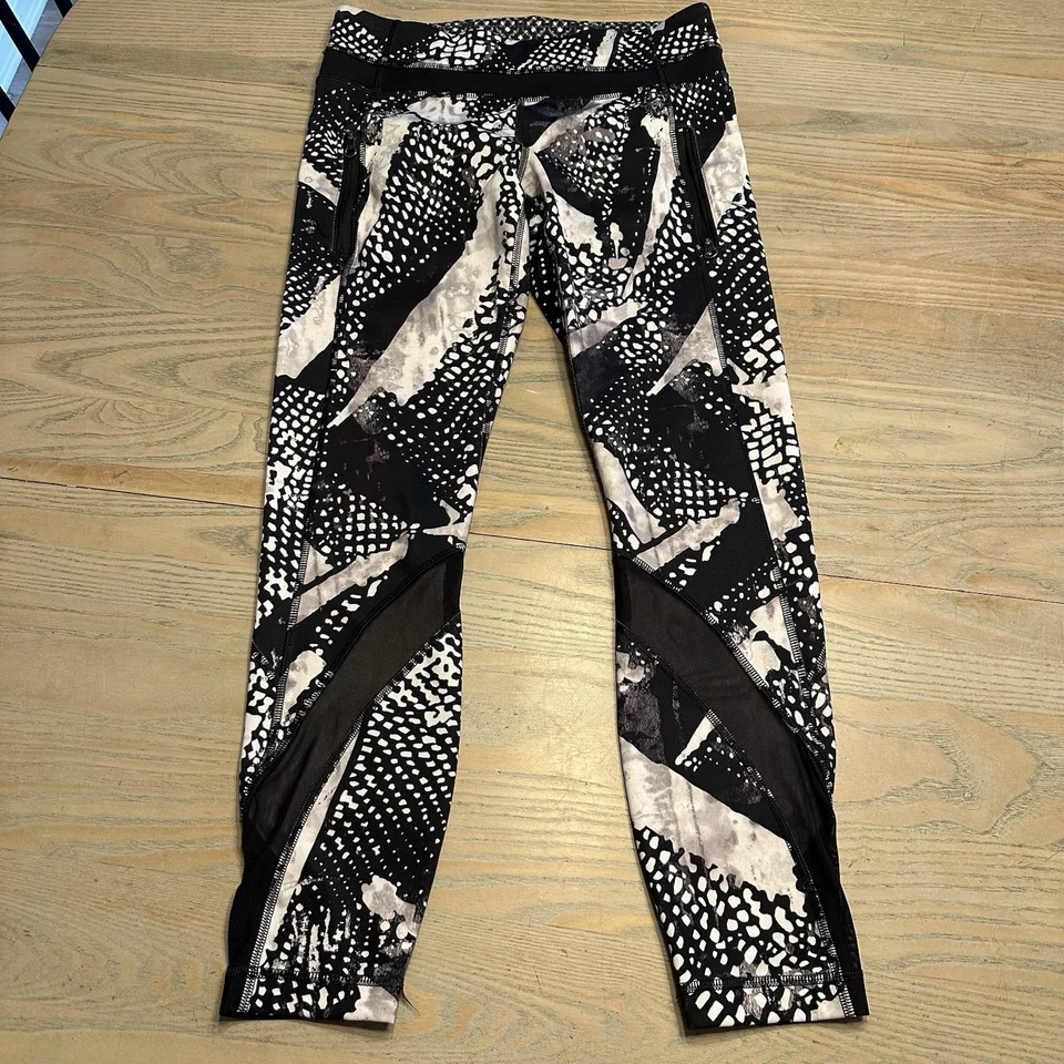 Lululemon Inspire Tight II Malla Completa Extreme Niebla Estática Talla 6 Negro Blanco Foto 2 de 4