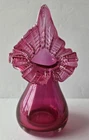 Fenton 'Jack in the Pulpit' Cranberry Fuchsia  Depression Glass Ruffled unmarked
