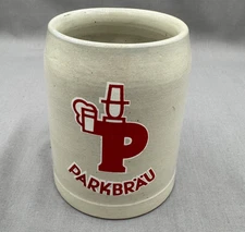 Vintage Parkbrau Stoneware Beer Stein Mug Stein Germany 0.5 Liter Logo