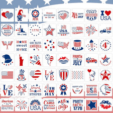 Patriotic Stencils - 56 Pack 4Th of July Stencils for Painting American Flag, Sc