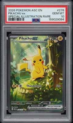 2026 POKEMON ASC EN-ASCENDED HEROES SPECIAL ILLUSTRATION RARE PIKACHU EX PSA 10