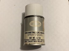 TESTORS 1246 METALLIC SILVER SPRAY ENAMEL PAINT -models slot cars VINTAGE
