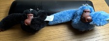 KIPLING 2  Monkey Key Chain Ring Bag Charm Fob Set Of 2