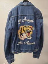 GUCCI L'Aveugle Par Amour Tiger Denim Jacket Size 46 Small - New with Tags