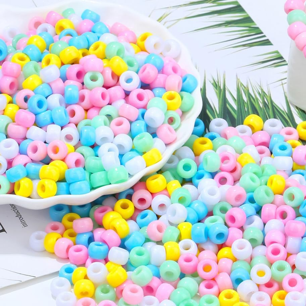 970 StüCk Macaron Pony Beads, Bunt Pony Perlen Set 9Mm Perlen Zum AuffäDeln, Arm-image