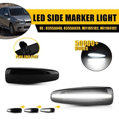 2x Switchback Sequential LED Side Marker Light Fit 2014-20 Mitsubishi Mirage G4