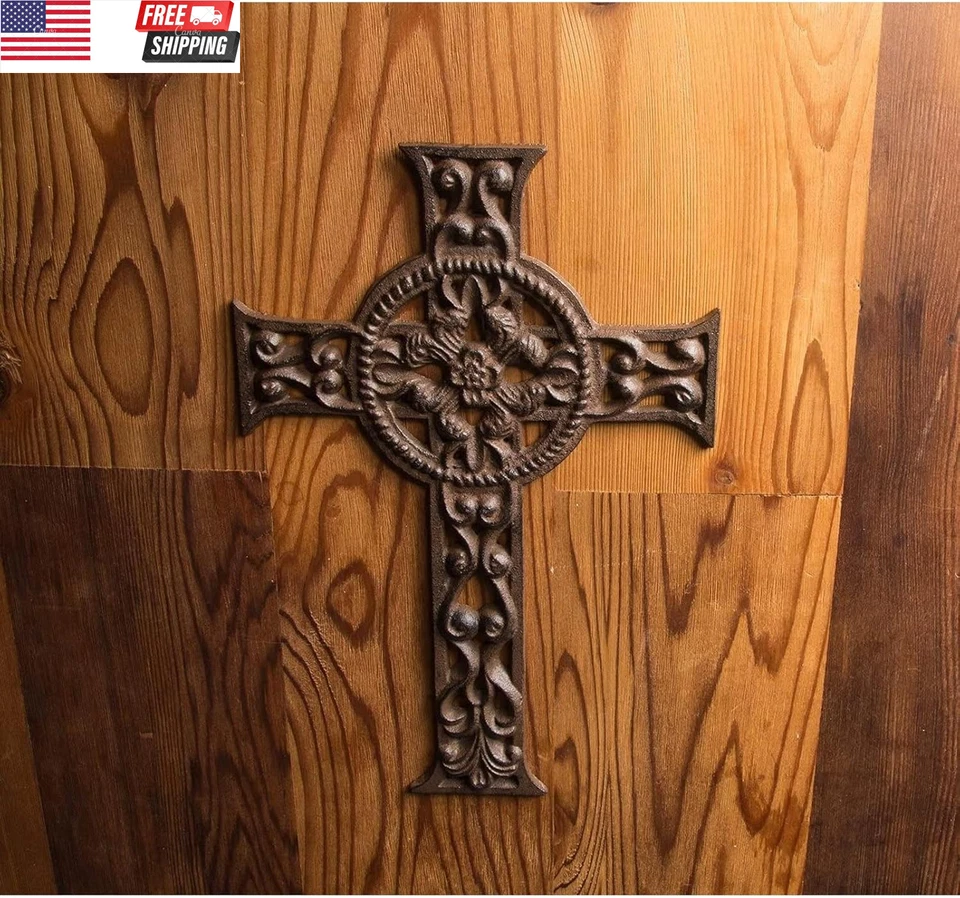 Decorative Crosses Wall Decor - 11.5 X 7.7 In, Dark Bronze, Rustic Cast Iron Gar - Image 4 of 4