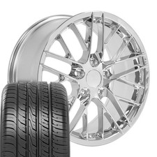 18x8.5 Chrome 5402 Rims Tires Set Fit Camaro C4 Corvette - C6 Zr1 Wheels 18x8.5 Chrome 5402 Rims Tires Set Fit Camaro C4 Corvette - C6 Zr1 Wheels