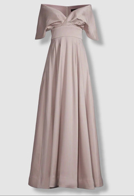 Aidan Mattox MD1E206127 Blush Portrait Off Shoulder Gown Women's 6 Formal $550