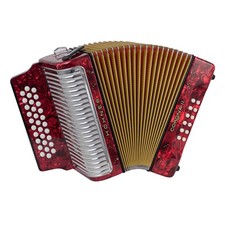 Hohner Corona II Classic Diatonic Accordion, F/Bb/Eb, Red Pearl MPN: 3523FR 