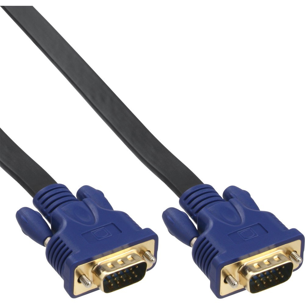 InLine Cavo S-VGA, Sub-D 15pin HD maschio a Sub-D 15pin HD maschio, 3m, Piatto,