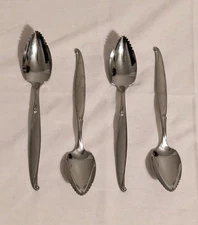 Oneida Community Stainless Grapefruit  Citrus Serrated Spoons Set Of 4