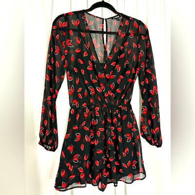 fitted lace wedding dress Red Floral Strapless Tie Romper