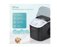 Black Ice Maker Countertop With Handle, 26lbs In 24Hrs, 9 Ice Cubes In 6 Mins