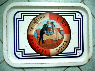 YACHTING  CLUB  LADY . MARY  DOVER Blechtablett 40x28,5cm England Great Britain