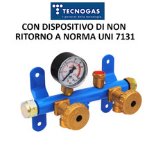 Centralina compatta per gas GPL 2 attacchi con manometro e valvola di sicurezza