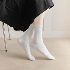 5 Pairs Ladies Solid Cotton Comfortable Breathable Medium Stockings