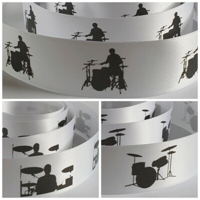 Trommelband 3 Motive 25mm breit versch. Längen/Farben Tortenband Geschenkverpackung 