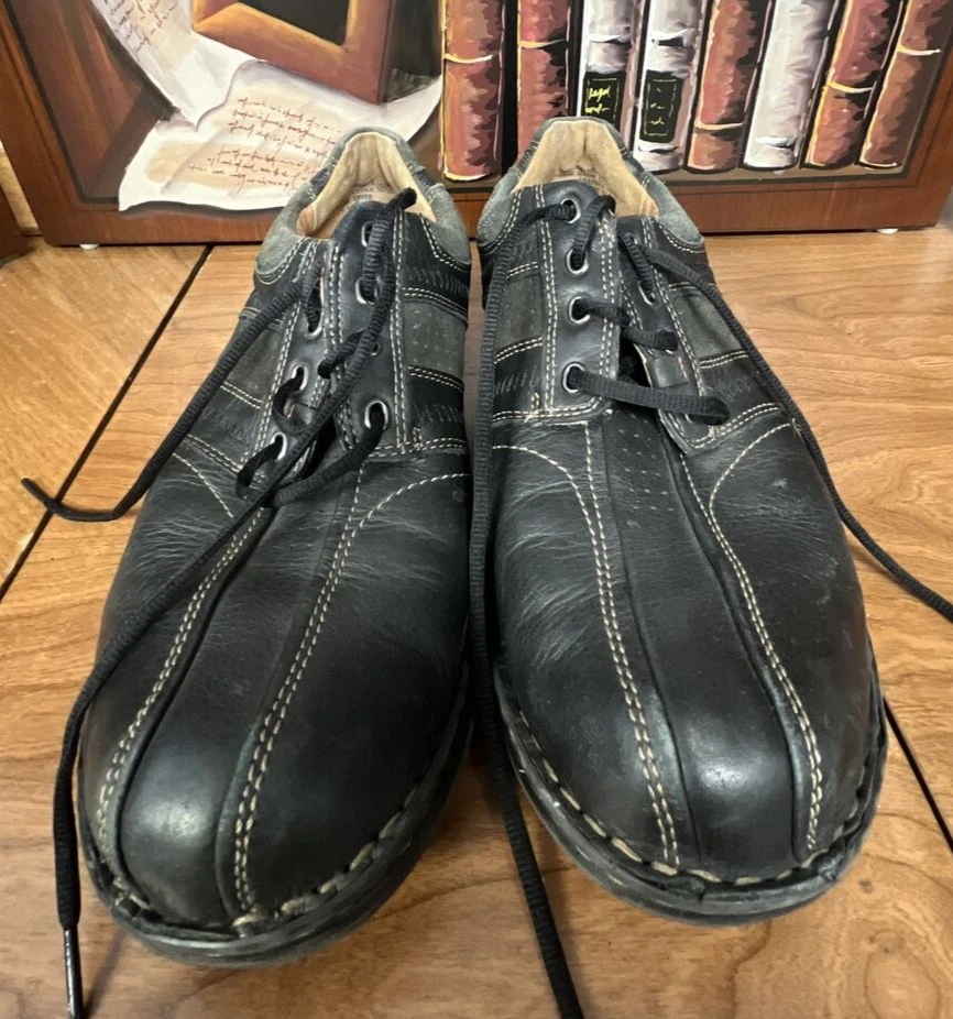 Scarpe Oxford Clarks uomo nere stringate in pelle taglia 11