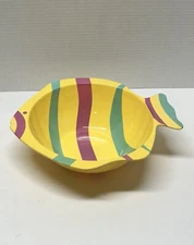 Taipro Melamine Serving Bowl Colorful Fish Design 12x10x3.5 - EUC