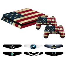 PS4 Slim Console Controllers Vinyl Skin Decal Stickers Covers-Battle Strips Flag