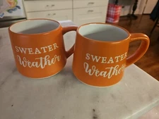 Set Of 2 Sweater Weather Flurgen Mug 18oz Coffee Cup Orange Ceramic DW & MW Safe