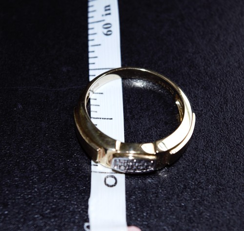 10K Mehrfarbiger Gelb & Weißgold & Diamant Herren Ring Größe 10,75, 3,88 gr - Bild 16 von 22