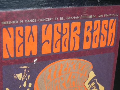Grateful Dead Jefferson Airplane 1966 New Year Bash Fillmore Postcard on Wood - Picture 3 of 9
