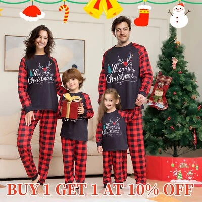 2025 Christmas Pyjamas Family Matching Pajamas Adult Kids Xmas Nightwear Pjs Set