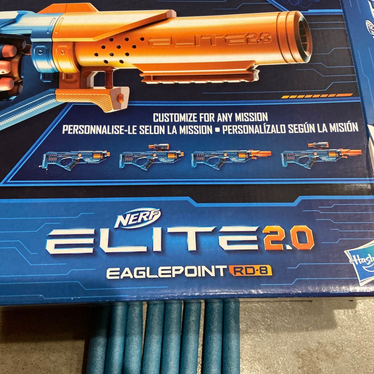 Nerf Elite 2.0 Eaglepoint RD-8 Blaster, 8-Dart Drum, Detachable Scope and  Barrel, 16 Official Elite Darts, Bolt Action