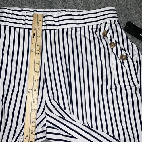 Robert Louis Pants Womens Size XL Navy White Striped Wide Leg - Picture 6 of 10