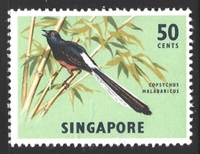 Singapore, Scott #66a, 50c Shama, MLH