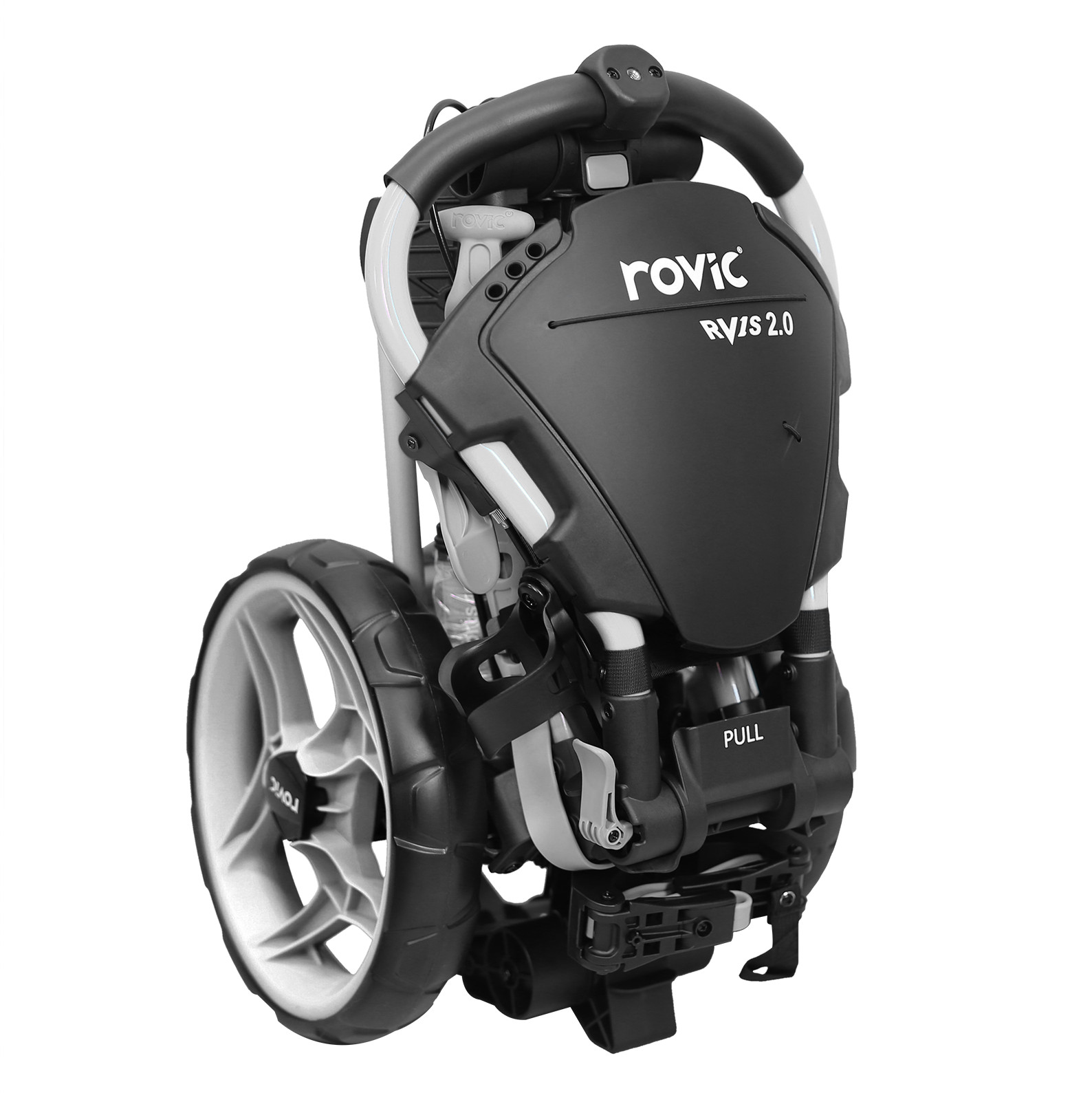 Rovic RV1S 2.0 Swivel Golf Push Cart  | 3-Wheel Folding Collapsible 360 Trolley
