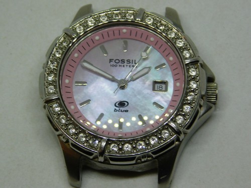 Fossil Blue AM-3794 All Stainless Steel Quartz Analog Ladies Watch