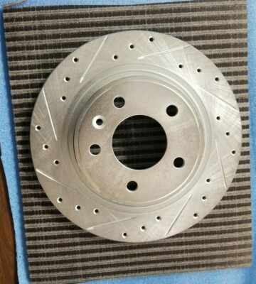 Dynamic Friction 631-45045L Drilled and Slotted Silver Zinc Brake Rotor