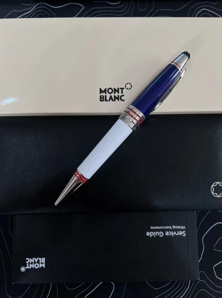 Caneta esferográfica Montblanc JFK prata branca 2025 – Novo presente VIP, envio dos EUA - Imagem 3 de 4