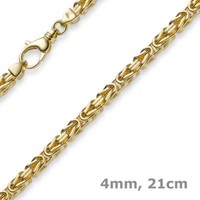 4Mm Armband Armkette KöNigskette Aus 585 Gold Gelbgold, 21Cm, Herren