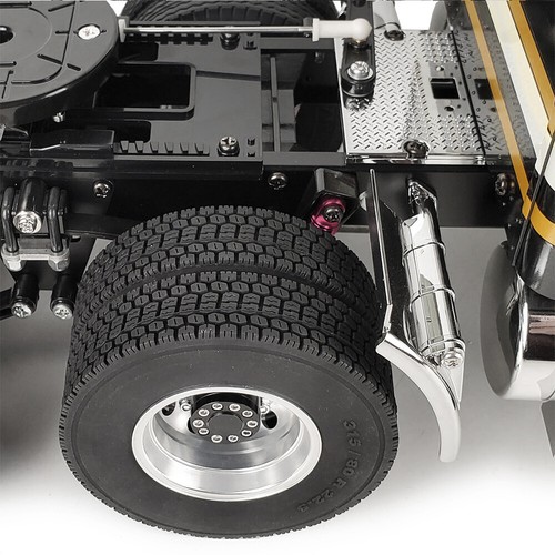 4X CNC Metal Alloy Front/Rear Wheel Hub Rim & Tires For 1/14 Tamiya RC Truck Car - Picture 10 of 43