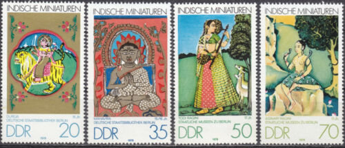 DDR Mi.-Nr. 2418-2421 postfrisch Indische Miniaturen - Afbeelding 1 van 2