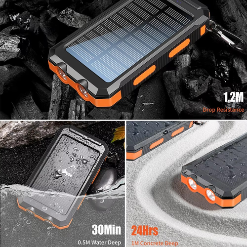 ✅ SUPER KAPAZITÄT Tragbare Solar Handy Powerbank Ladegerät iPhone Android Laptop - Bild 5 von 6