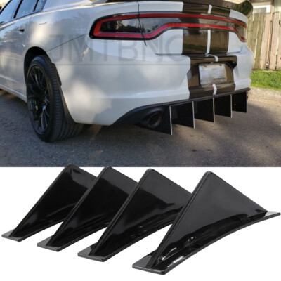 For Dodge Charger SXT SRT RT Rear Bumper Diffuser Shark Fin Spoiler Lip