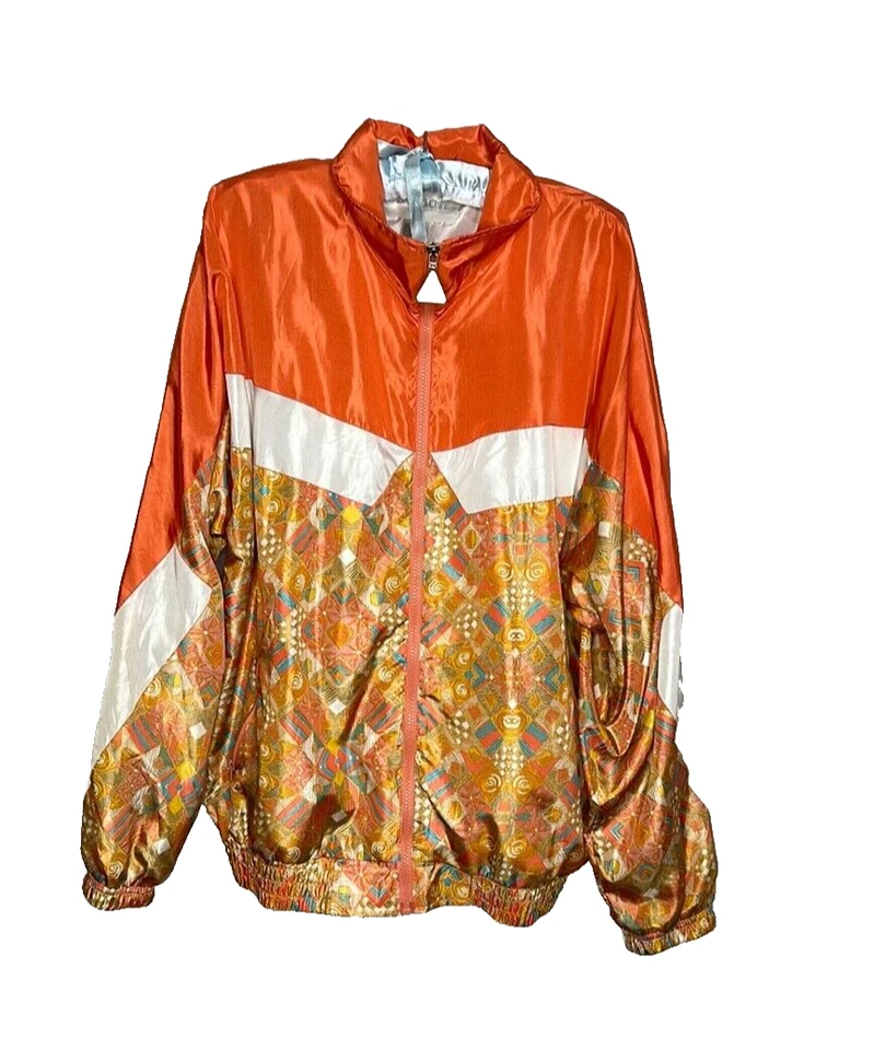 Chaqueta cortavientos Wilson vintage con cremallera completa forrada en naranja talla L Foto 4 de 4