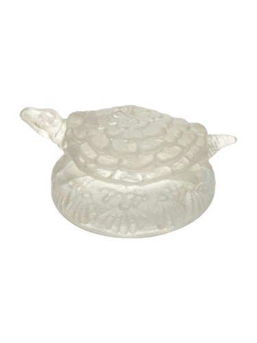 Fenton Art Glass Clear Satin Turtle Figurine Paperweight - Picture 7 of 17