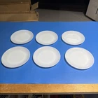 Set 6 Fire king Milk Glass 6.25”Saucer Small Plate Vintage Farmhouse Oven Ware