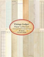 Vintage Ledger Paper Collection: 20 sheets of...