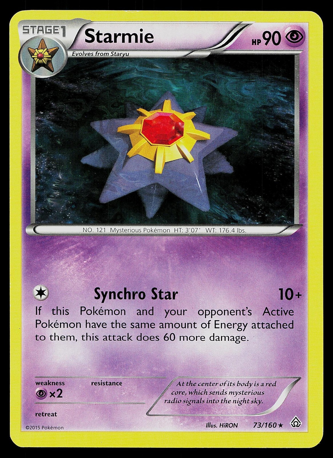 Pokemon Card Primal Clash Starmie 73/160 Rare