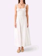 NEW DOEN Clover Cotton Dress White Size S $288